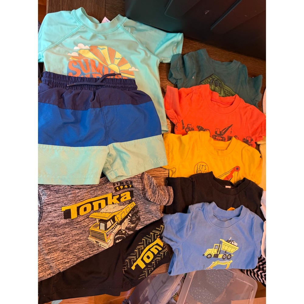 Tonka various brands Clothing Lot Boys 12M Summer Shorts Tees Construction Dino